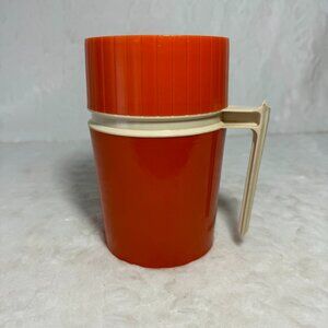 Vintage Thermos 10oz Insulated Hot or Cold Food Cup Orange King Seely Model 7002